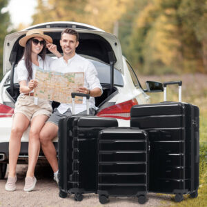 3-teiliges Kofferset (20, 24 & 28 Zoll) Aus ABS+PC, Mit 360°-Rollen Und TSA-Schloss, Ideal Für Reisen - Taschen