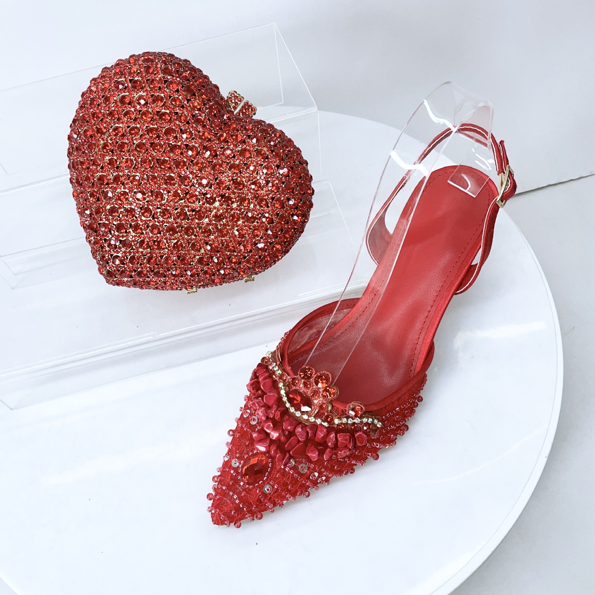Women's Shoes Pointed Toe Closed Toe Crystal Sandals, New Style, Full Rhinestone Wedding Shoes, Rhinestone Single Shoes, H...