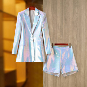 Women's Sequined Mid-length Tops, Suit Jackets, Shorts BLING BLING Colorful Sequined Trousers - Damenbekleidung