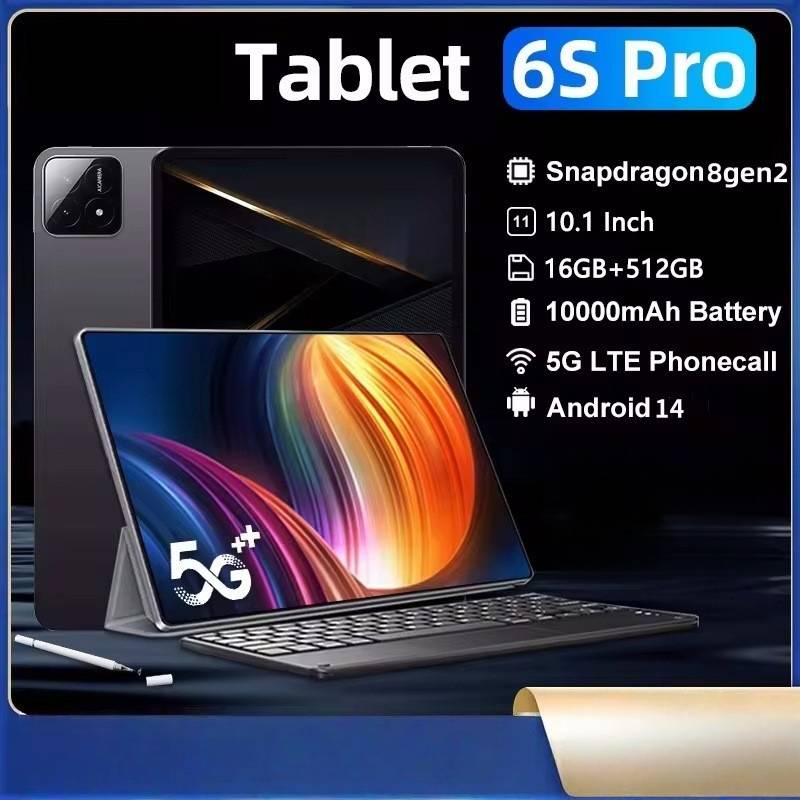 10.1" Android Tablet Pad 6S Pro - 2GB RAM + 32GB Storage, HD IPS Screen, Dual SIM, WiFi, Bluetooth - Computer-Komponenten