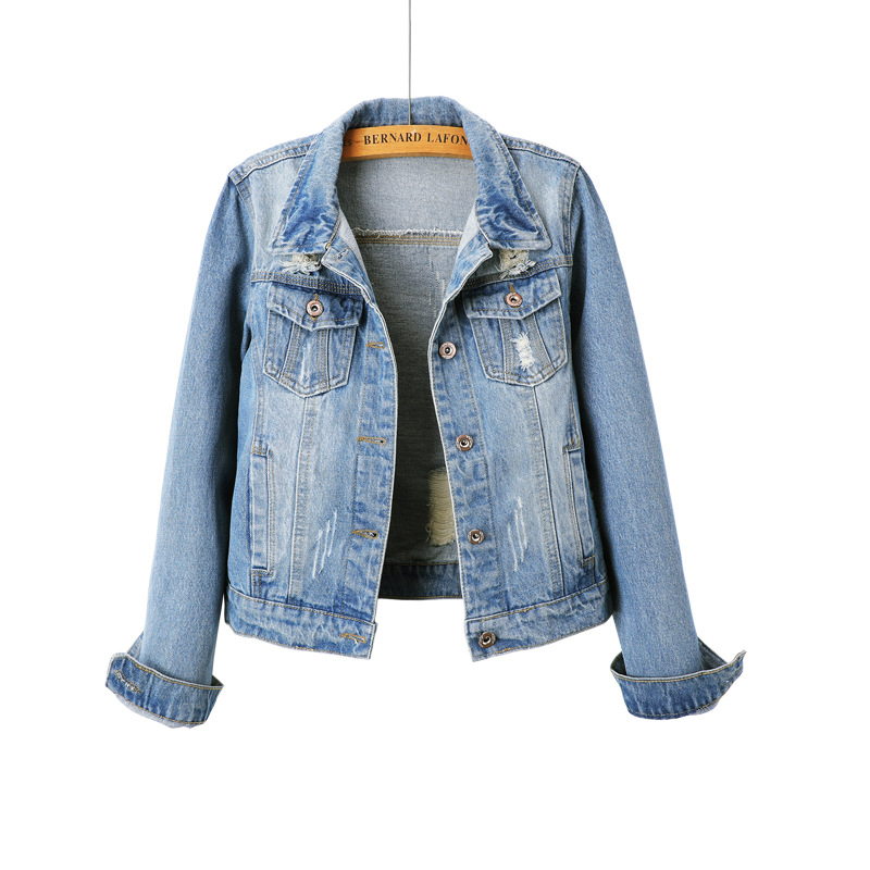 Hot sale blue jacket women short jean denim coat ladies bike jackets woman apparel - Damenbekleidung | Technik & Gadgets