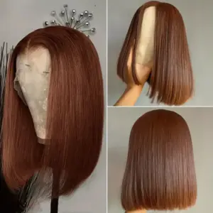 Chocolate Brown Short Bob Lace Front Wig #4 - Haircare Products | Technik & Gadgets
