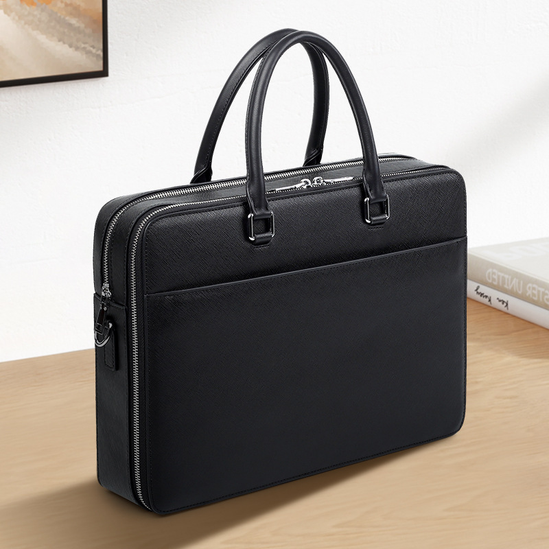 Men's Handbags Fashion Men's Briefcase Trend Large Capacity Business Genuine Leather Men's Bag Commuting Business Multifun...