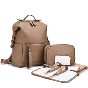 Multifunction Leather Diaper Bags Large Capacity Baby Bags for Baby Care Changing Bags for Mom Outdoor Travel Maternity Ba...