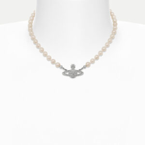Vivienne Westwood Sweater Chain Saturn Silver Diamond Pearl Necklace XTH001 - Geschenke | Technik & Gadgets
