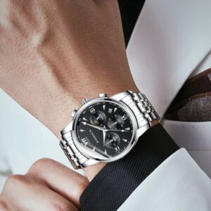 ROERDUM Cool Play Series - Quartz Movement , Stainless Steel Bracelet , Silver-Black Dial , Casual & Stylish Men's Watch -...