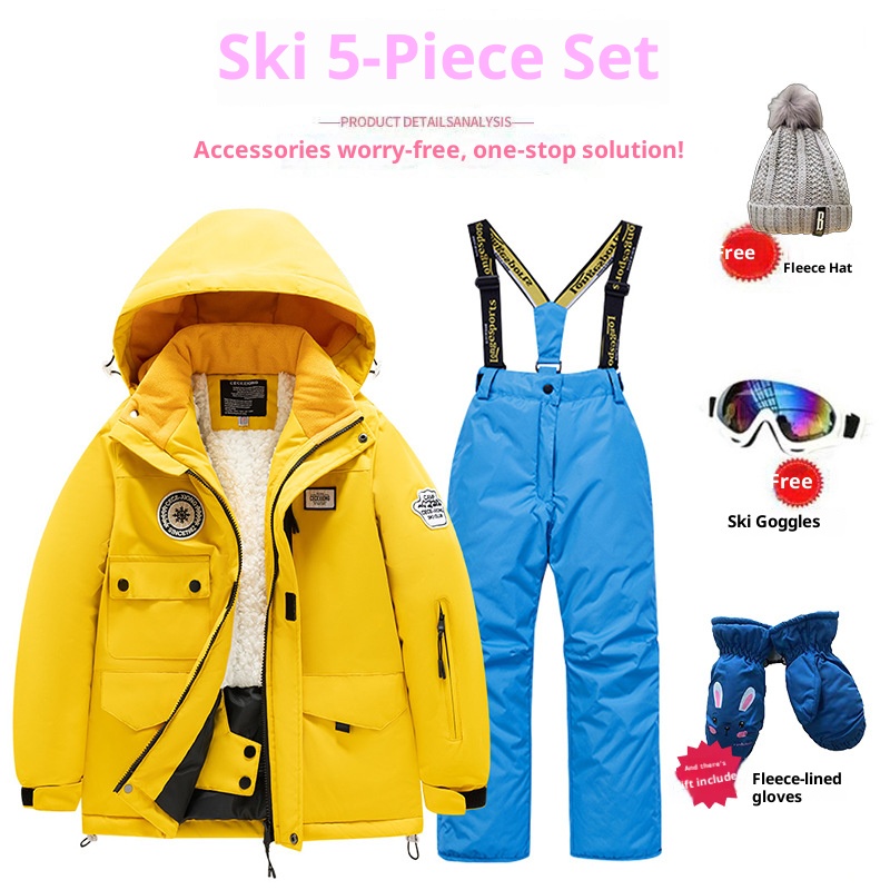 Children's Ski Suit Set For Boys And Girls, Small, Medium And Large Children, Thick Fleece, Waterproof And Warm - Andere S...