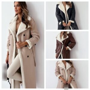 ​​Women’s Reversible Lapel Coat – Double-Sided Fur & Plush, Maillard Style, S-XL​​ - Damenbekleidung | Technik & Gadgets