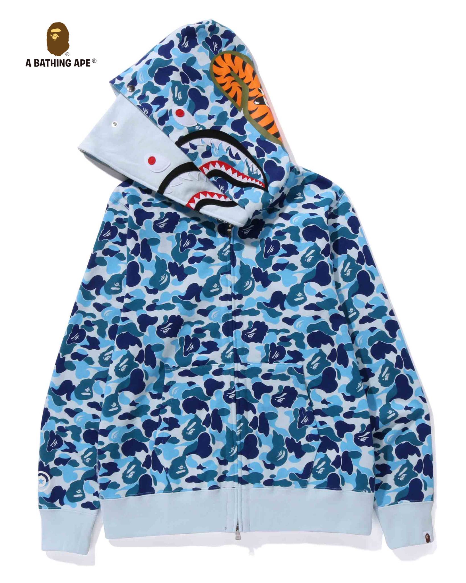 A BATHING APE ABC Camo Shark Full Zipper Double Layer Hoodie High Quality Pure Cotton Version SHARK FULL ZIP HOODIE MENS A...