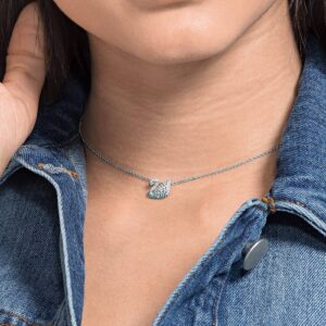 Swarovski Iconic Swan Pendant Swan Small Blue Rhodium Plated 5512094
