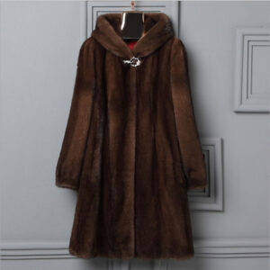 Luxury Faux Mink Fur Coat For Women, Long Hooded Winter Coat With Elegant Embroidery, Plus Size Available In Black & Brown...