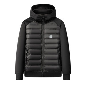 Men's Clothing Autumn And Winter Warm Hooded Men's Down Cotton Jacket Solid Color Casual Embroidered US Letter Trendy Jack...
