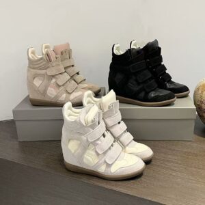 Women's High Top Casual Shoes Thick Bottom Heightening Magic Tape Sports Shoes Spring Season Comfortable Rubber Sole - Schuhe