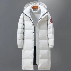 24 New Cross Border Winter Men's Cotton Coat Couple Long Thick Warm Hooded Simple Fashion Youth Trend Coat - Herrenbekleidung