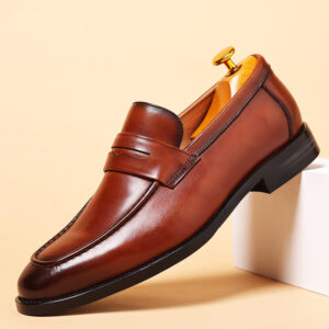 Men's shoes Bean shoes Casual slip-on leather shoes Breathable business dress shoes men's - Schuhe | Technik & Gadgets