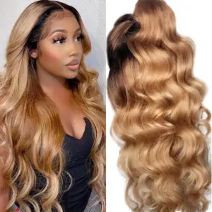 1B/27 Ombre Human Hair Wig Sale Body Wave HD Lace Front Women Honey Blond Glueless 13X4 Frontal - Haircare Products