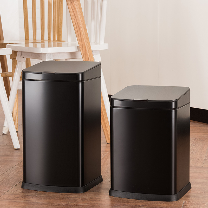 Home & Garden GAOK Square Intelligent Induction Trash Can Stainless Steel Induction Trash Can Storage Bucket Rechargeable ...