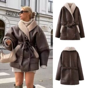 ​​Trendy Fur Trench Coat – Street Style Women’s Jacket, Winter Fashion Outerwear​​ - Damenbekleidung | Technik & Gadgets