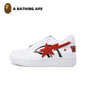 A BATHING-APE Classic Lacquer Leather Double Splicing Trendy Fashion Board Shoes Air Force No.1 Board Shoes Men's And Wome...