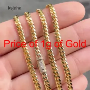 Wholesale 10K 14K Solid Real Gold 8MM Cuban K Chain Bracelet Iced Out Hip Hop Moissanite Necklace Fine Jewelry Men Women -...