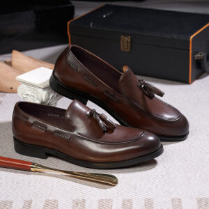 New tassel loafers men's leather cowhide pointed slip-on men's shoes Business casual leather shoes men's dress shoes - Schuhe