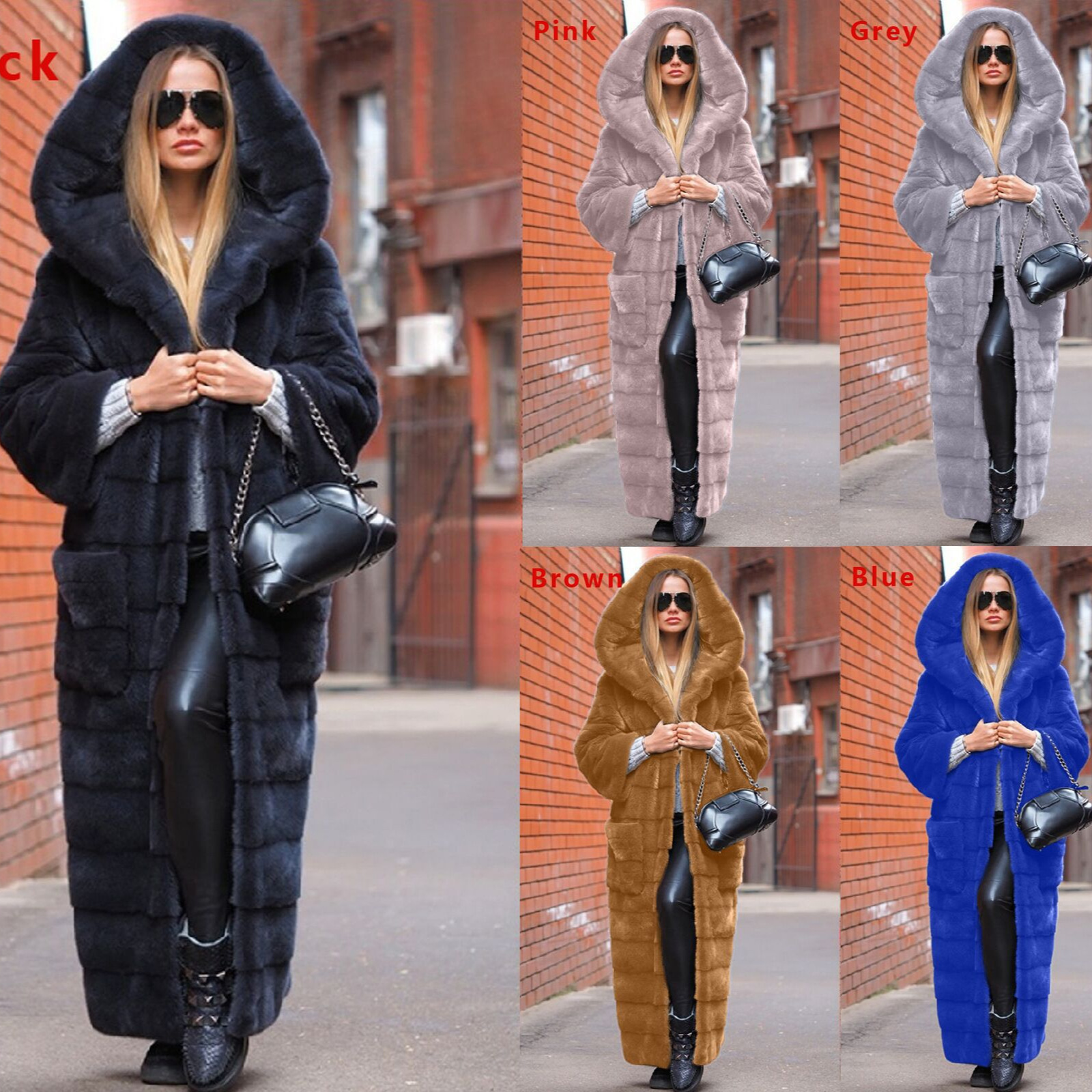 Women's Clothing 2024 Autumn and Winter Luxury Solid Color Fur Coat Hooded Cotton padded Coat Thickened and Lengthened Plu...