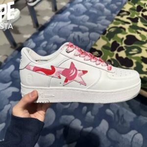 A BATHING-APE Classic Double Sided Splicing Trendy Fashion Board Shoes Tri Color Camouflage Air Force No.1 Board Shoes Men...