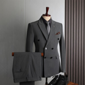 Men's Clothing Suit Double Row Men, Formal Attire Business, Leisure, Fashion, Korean Version, Slim Fit, Large Size, Banque...