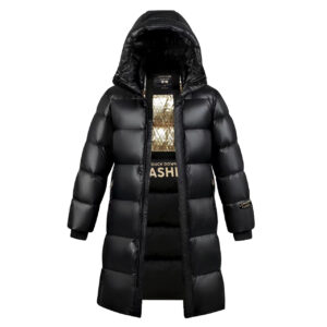 Men's Clothing New Black And Gold Down Jacket For Men And Women, Same Style, Bright Surface, Winter Warm And Thickened Cou...