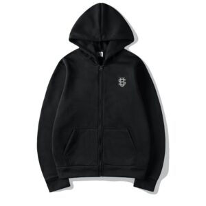 Men's Clothing [CozyCraft] Men's Hooded Zip-Up - Embroidered Letter Pullover | Fleece-Lined Oversized Sweatshirt - Herrenb...