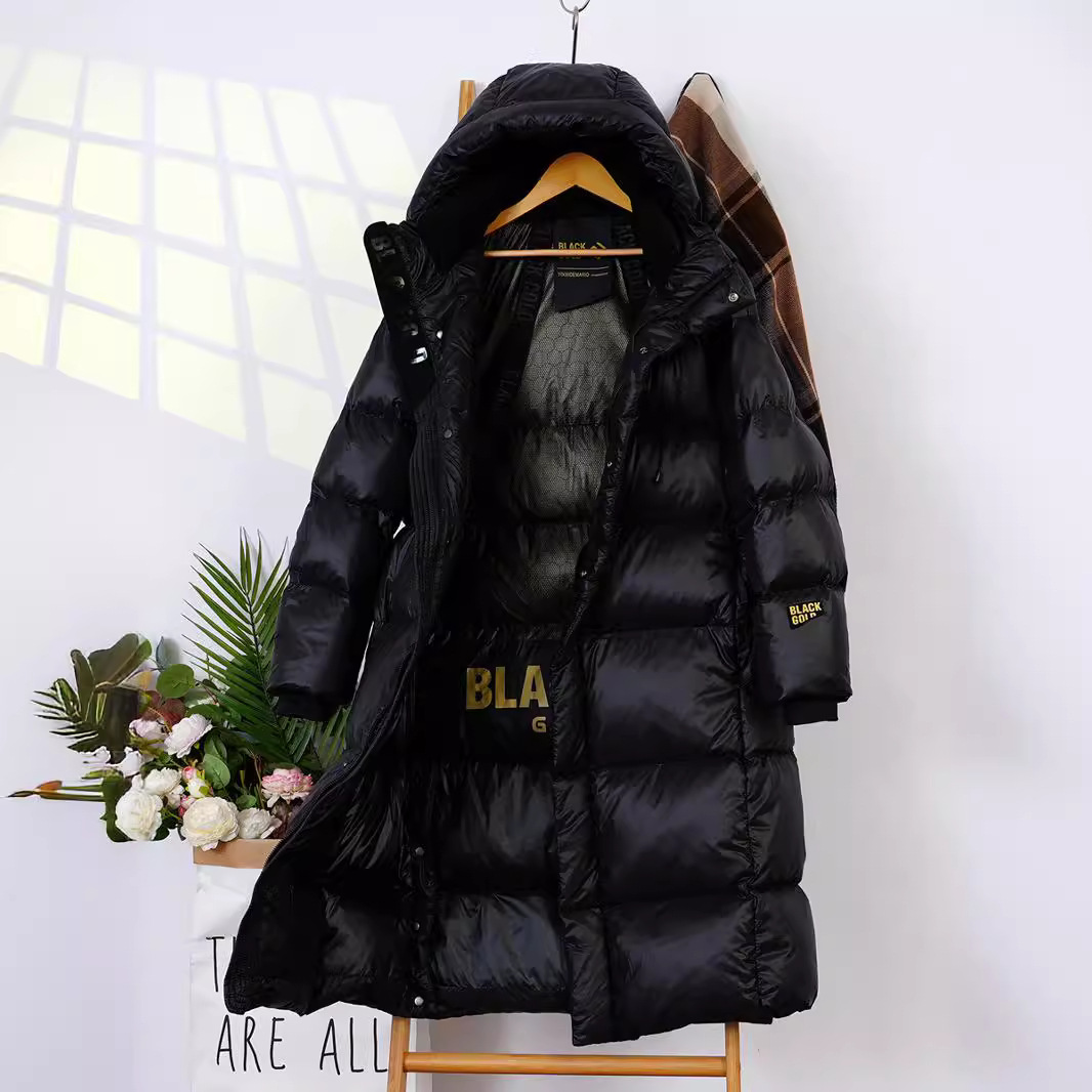 Women's Clothing new high end black and gold goose winter coats jacket long over knee thickened hooded couple jacket winte...