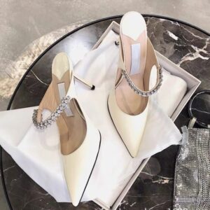 2026 New High-heeled Summer 2024 Fine Heeled Pointy Diamond Slippers Women Wear A Line With A Head Half Drag Mueller Sh - ...