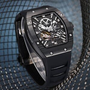 ROERDUM X-Series Nightdevil Men's Mechanical Watch – Automatic Movement, Black Dial, Silicone Strap, Luxury Fashion Men's ...