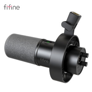 FIFINE USB/XLR Dynamic Microphone With Shock Mount, Touch-mute, Headphone Jack & Volume Control, For PC Or Sound Card
