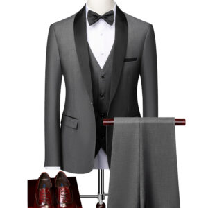 Men's Clothing 2024 new Men's business casual suit wedding groom's dress slim suit + vest + pants for men - Herrenbekleidung