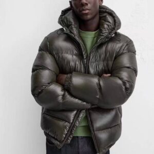 ​​Men's Hooded Jacket With Pockets - Winter Cotton-Padded Casual Coat (Black, Brown, Red, Blue, Olive Green)​​ - Herrenbek...