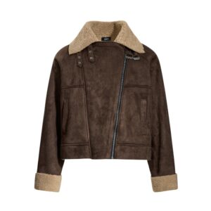Sheepskin Loose Coat For Men, Trendy Brand, Irregular Zipper Placket, Lamb Wool Jacket, Turn-down Collar Jacket - Herrenbe...
