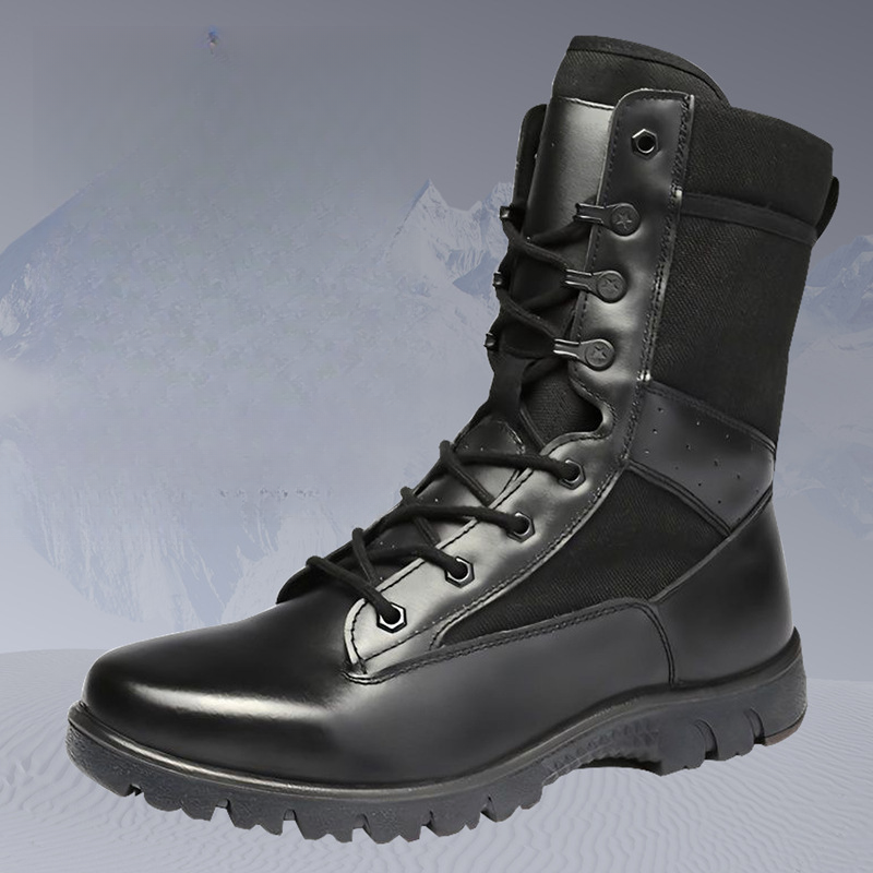 17 tactical summer outdoor breathable and non slip hiking training men's boots, black fashionable workwear shoes - Schuhe