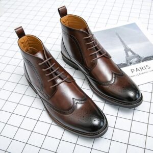 Men's Chukka Lace-Up Fashion Ankle Boots Casual Oxfords Wingtip Leather Shoes Comfortable - Schuhe | Technik & Gadgets