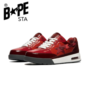 A BATHONG APE ROAD STA Patent Leather Trendy Casual Low Cut Fashionable Board Shoes Wine Red Air Max Men And Women - Schuhe