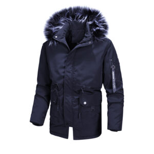 Men's clothing Men's jacket Autumn winter men's hooded plus size medium long fur collar trench coat men - Herrenbekleidung