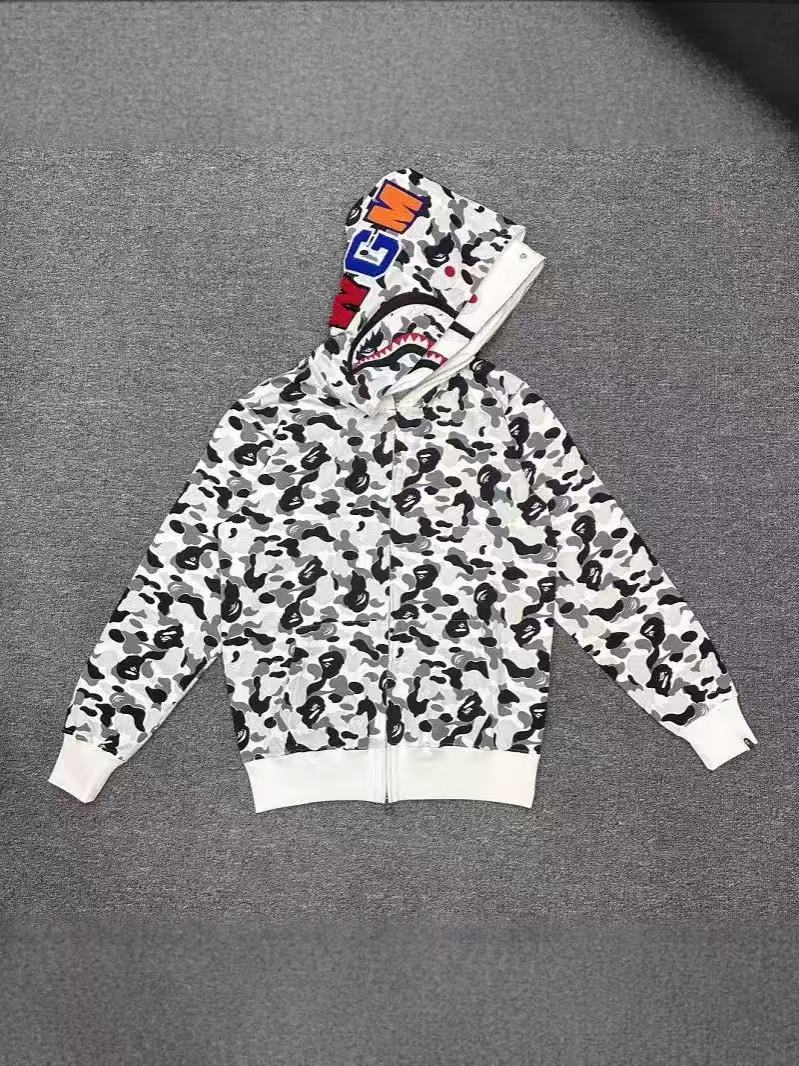 A BATHING APE ABC Camo Shark Full Zipper Double Layer Hoodie High Quality Pure Cotton Version SHARK FULL ZIP HOODIE MENS A...