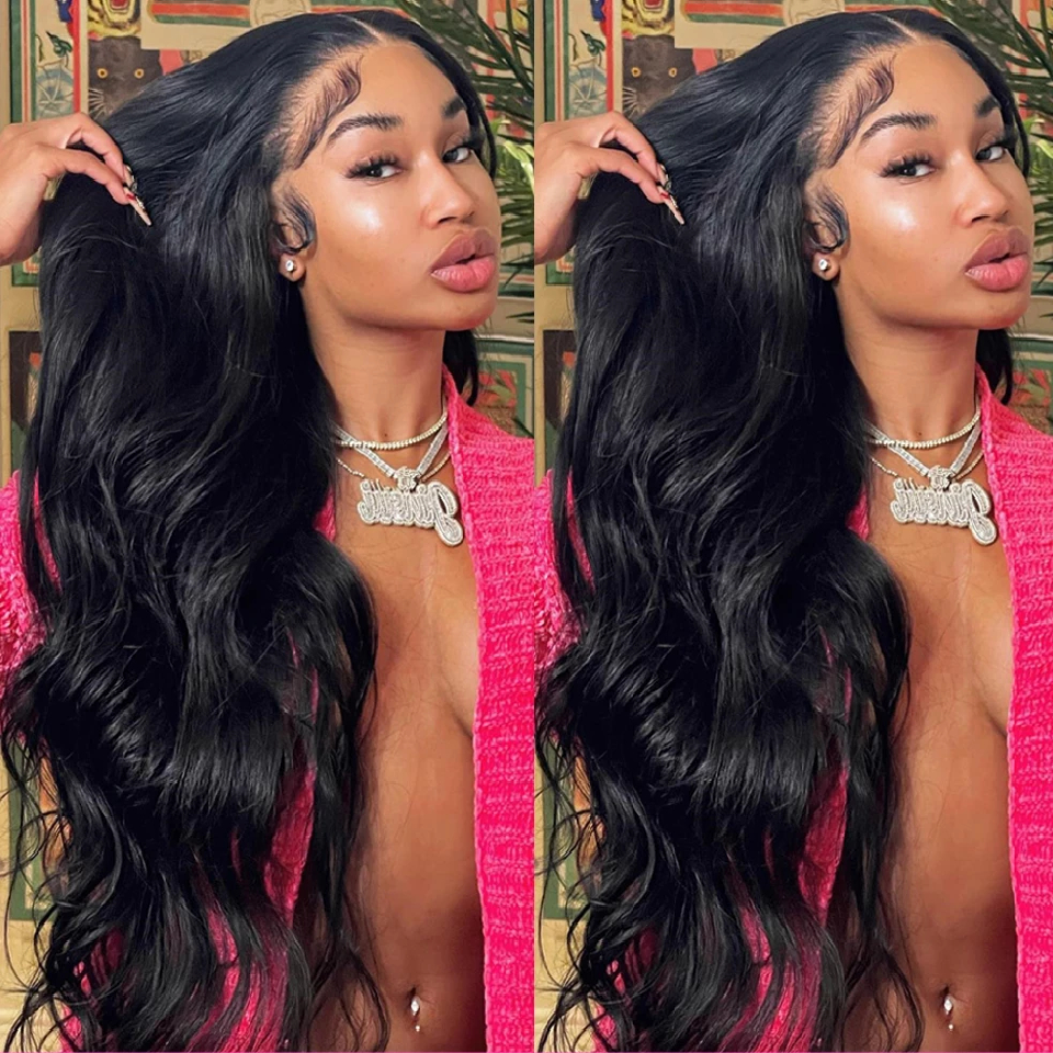 Cheap 30 Inch Wavy Body Wave Lace Front Wig 13x4 HD Transparent Lace Frontal Wigs Brazilian Body Wave Lace Front Human Hai...