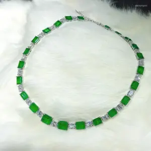 Chains 2022 S Sier Necklace Classic Green Women's Advanced Emerald Female Jewelry - Geschenke | Technik & Gadgets