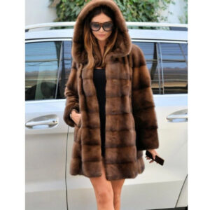 Women's Clothing mink fur coat mid length hooded coat fur large size casual warm loose commuting - Damenbekleidung