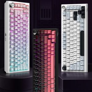 K75pro Customizable Three-mode Mechanical Keyboard Side-printed Wireless Bluetooth Office Gaming E-sports Dedicated - Comp...