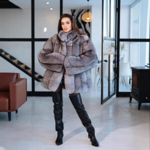 ​​"Luxury Faux Fur Coat For Women - Winter Warm Long Sleeve Fox Fur Stitch Outerwear, Elegant Loose Fit Top"​​ - Damenbekl...