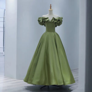 Women's Clothing French Evening Dress New Green Elegant Off-Shoulder Princess Birthday Party Engagement Dress - Damenbekle...