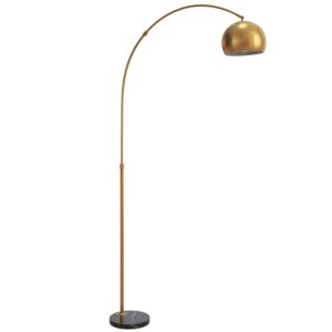 Stehlampe Im Bogen-Design Mit Marmorsockel, 180cm, Schwarz+Gold - Home Entertainment | Technik & Gadgets