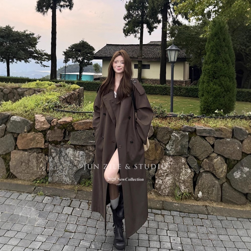 Chicco Chicco Windbreaker Coat For Women, And Winter Long Tall, British Style, Elegant, New Autumn Turn-Down Collar, Waist...